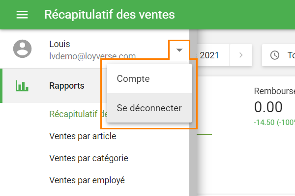 bouton « Déconnexion »